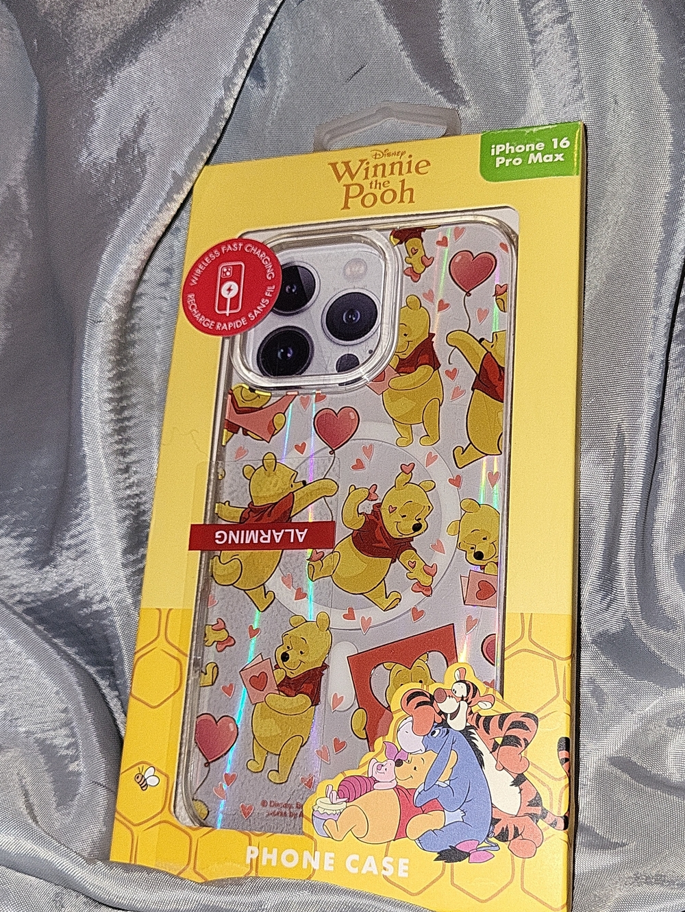Disney Winnie The Pooh Clear iPhone 16 Pro Max Case - Pink Hearts Ty Lm M